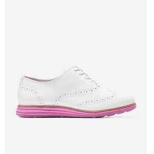 Cole Haan Women's ØriginalGrand Wingtip Oxford, Optic White-Cyclamen, Size 10B